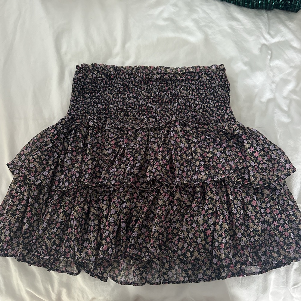 Floral Ruffle Mini Skirt
